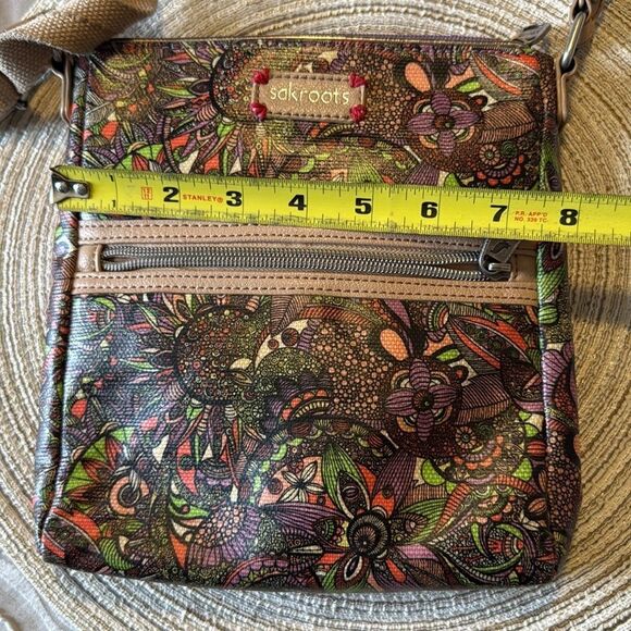 Sakroots Floral Crossbody Bag Multi-Color Boho Adjustable‎ Strap Zip Pocket - Picture 11 of 14